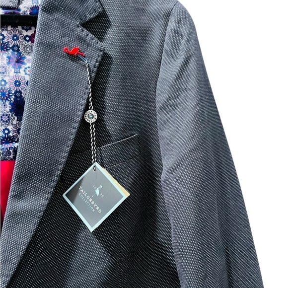 Taylorbyrd NWT Polka Dot Navy Blue White Blazer Size 44R Men's Business $295 - Picture 3 of 8